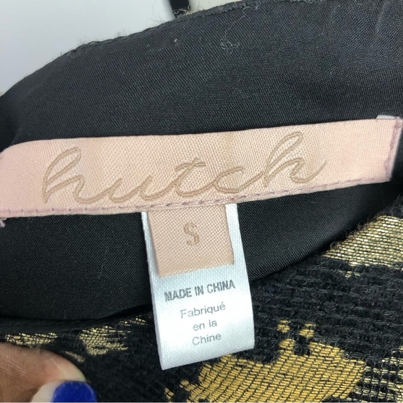 HUTCH by Anthropologie Gold/black metallic blouse - Picture 6 of 13